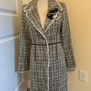 Brown & White Long Tweed Jacket